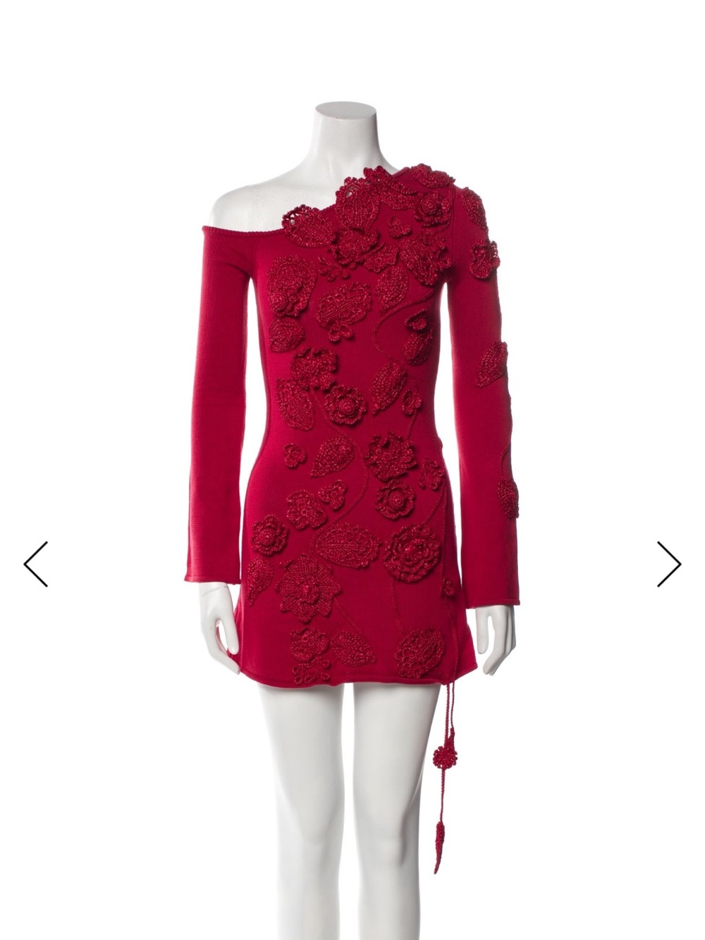 Cult Gaia Red Crochet Mini Dress